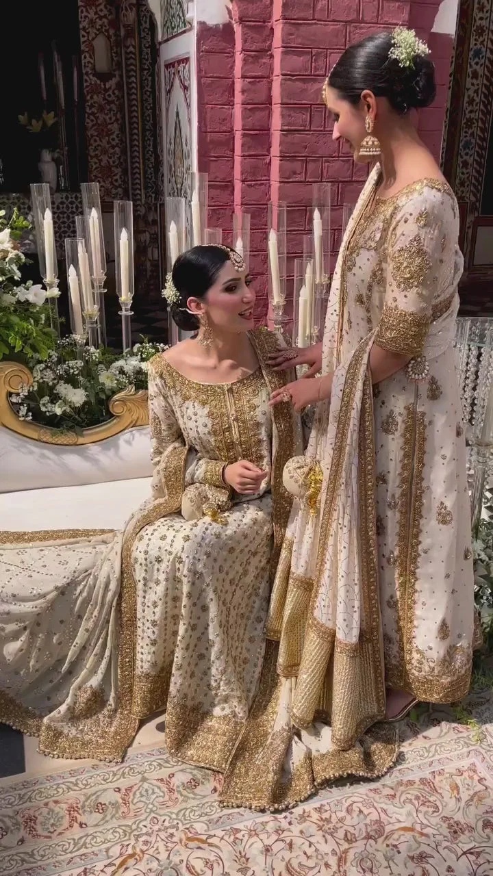 Haris Shakeel - Ivory White pakistani fashion outfit in white, ivory…